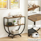 GILLAS 3 Tier Console Tables, Sofa Table Behind Couch, Industrial Entryway - Image 3