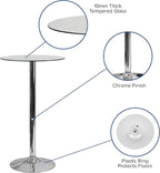 Flash Furniture Kenneth Commercial 23.5" Round Tempered Glass Table - Image 4