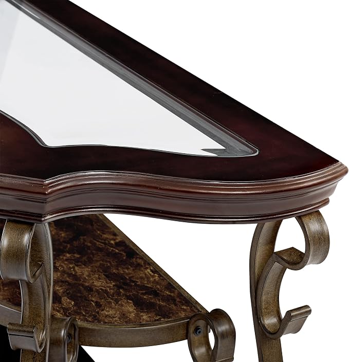 54'' Dark Brown Retro Wooden Sofa Table - Image 8