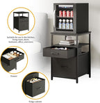 Herture Mini Fridge Stand with 3 Storage, Mini Fridge Cabinet, Beverage Fridge - Image 5