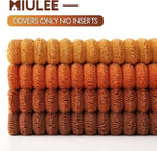 MIULEE Fall Corduroy Decorative Throw Pillow Covers Orange Rust 18x18 | Set of 4 - Image 6