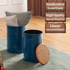Glitzhome Rustic Storage Ottoman Seat Stool, Farmhouse Nesting End Table - Image 5