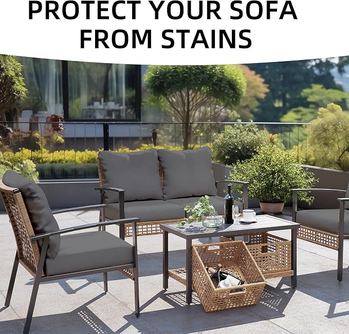 12PCS Patio Cushion Covers, Patio Furniture Couch Seat Slipcovers | Washable - Image 4