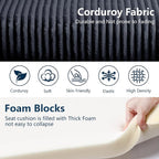 35.3" Corduroy Ottoman with Storage Oversized Ottoman - Image 5