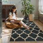 Lahome Moroccan 3x5 Outdoor Rug, Easy Jute Black Washable Rug - Image 5