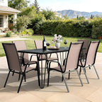 JEAREY Patio Dining Chairs Set of 6, Outdoor Stackable Dining Furniture Set - Image 8