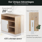 ModernMate Modern Light Walnut Wood Accent Cabinet - Image 6