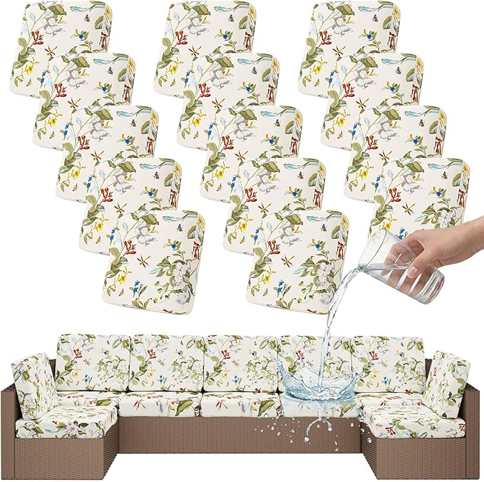 Smiry Waterproof Patio Cushion Covers, Stretch Outdoor Furniture Covers | Couch by Smiry