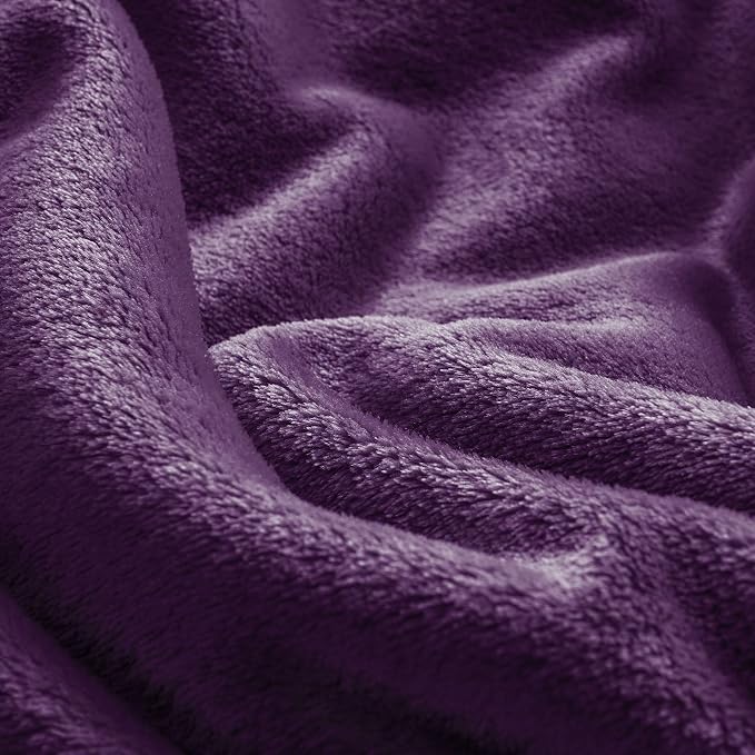 BEDELITE Fleece Blanket Soft Plush Oversized Bed Blanket Purple 120"x120" | - Image 6