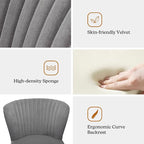 HULALA HOME Velvet Accent Chair, Modern Upholstered Cute Side Chair - Image 5