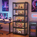 Magshion Display Cabinet with Acrylic Doors, 5-Tier Curio Cabinet - Image 4