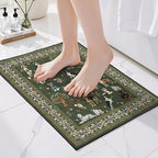 Dark Green Small Entry Rug 24x17 inch by WelcometoBabovid