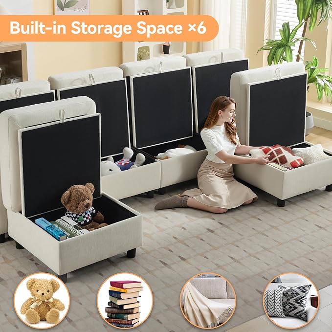 WUTUTUEE 107”Modular Sectional Sofa Convertible U Shaped Sofa Couch Set - Image 3