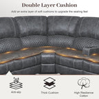 Yolsali Manual Reclining Sectional Sofa Set, 6 Seats Soft Dutch Velvet Recliner - Image 4