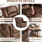 CANMOV Manual Recliner Chair, Classic and Traditional Fabric Recliner Chair - Image 3