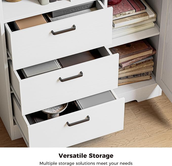 IRONCK Bookshelf, 70.9 Inch Tall Bookcase, 3-Tier Bookshelves - Image 4
