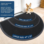OLANLY Half Circle Front Door Mat 47x34, Waterproof Heavy-Duty Doormat | Black - Image 2