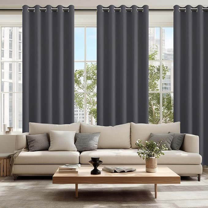 Blackout Curtains for Bedroom, 60 x 84 Inches Long, Dark Grey | Thermal - Image 6