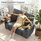 54'' Sleeper Sofa Bed, Convertible Pull Out Couch Futon - Image 10