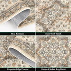 HEBE Boho Kitchen Rugs Set of 3, Non Slip Washable Kitchen Mats - Image 4