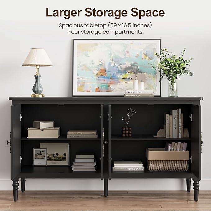 FansaFurn Console Table, Wood Buffet Sideboard, Media Credenza - Image 6