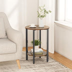 Vagusicc Side Table, Small Round End Table, 2 Tier Small Couch Side Tables - Image 2