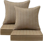 Outdoor Deep Seat & Back Cushion Set, 24 x 24 Inch Water Repellent and Fade by Supflourishia