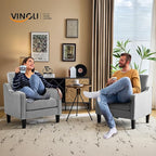 VINGLI Accent Chairs for Living Room, Line Comfy Upholstered Sofa Chair Mid - Image 9