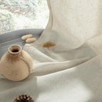 YoungsTex 72 Inch Length Beige Linen Curtains 2 Panels - Image 9
