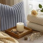 decorUhome Fall Faux Fur Throw Pillow Covers 16x16 Set of 2 Grey | Decorative - Image 9