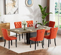 Henf 63"-79" Dining Table Set for 6, 7 Pieces Extendable Dining Table and 6 by Henf