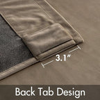 MIULEE Velvet Curtains 52x108 inches 2 Panels Light Taupe Blackout Curtains | - Image 3