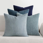 MIULEE Soft Corduroy Decorative Throw Pillow Covers Blue Navy Series 20x20 | by MIULEE