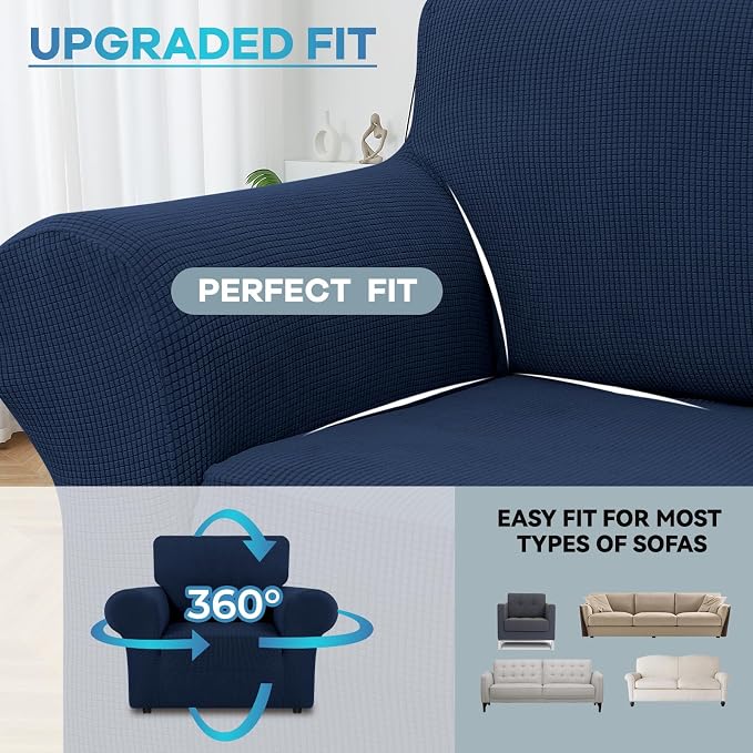 LURKA Stretch Chair Sofa Slipcovers 1 Piece Couch Covers - Image 4