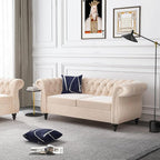 Chesterfield Loveseat Sofa, Modern Velvet Small Sofa Couch 2 Seater - Image 3