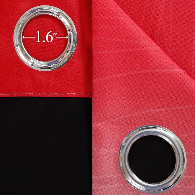 Red and Black Ombre Blackout Curtains - Image 7