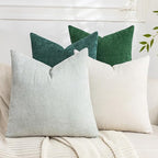 Set of 4 Soft Textured Decorative Throw Pillow Covers 24x24 Inch Cozy Farmhouse by Cozoomy