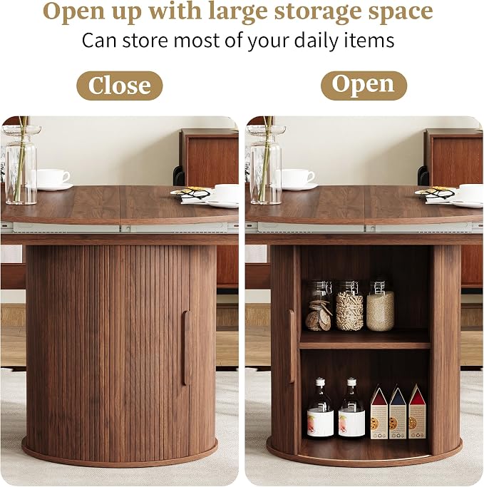 weselon 43"-59" Extendable Round to Oval Dining Table - Image 4