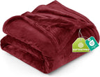 Utopia Bedding Soft Fleece Bed Blanket King Size Burgundy | Microfiber Plush by UTOPIABEDDING