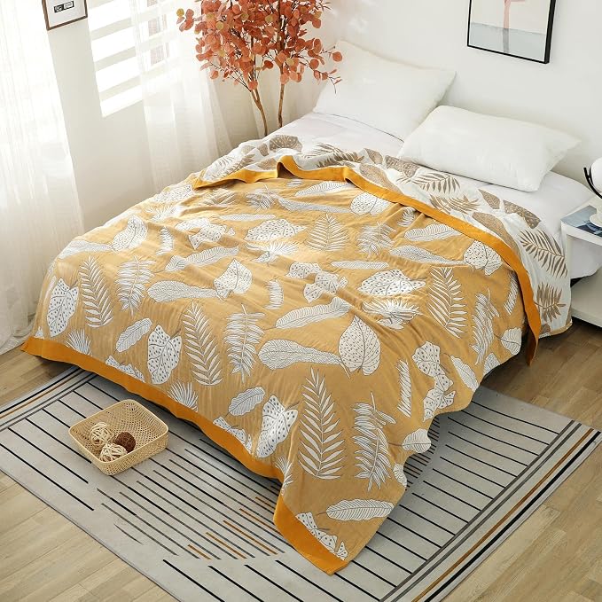 Boho Throw Blanket for Bed 100% Cotton Ultra Soft Rustic Quilt Fall Blanket - Image 2