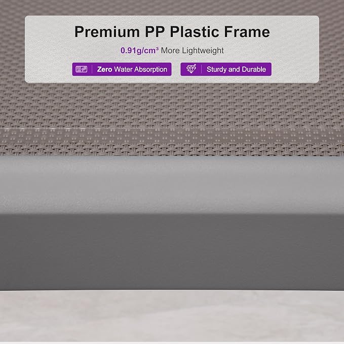 PURPLE LEAF Patio Chaise Lounge Chair Outside Aluminum Plastic Stackable - Image 5