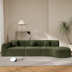 Merax 3-Piece 140" Sectional Modular Sofa Set, 4 Seat Curved Modern Cloud Couch - Image 3
