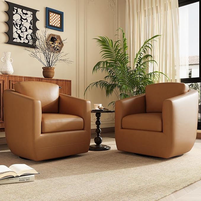 COLAMY 360° Swivel Accent Chair Set of 2 by COLAMYHOME