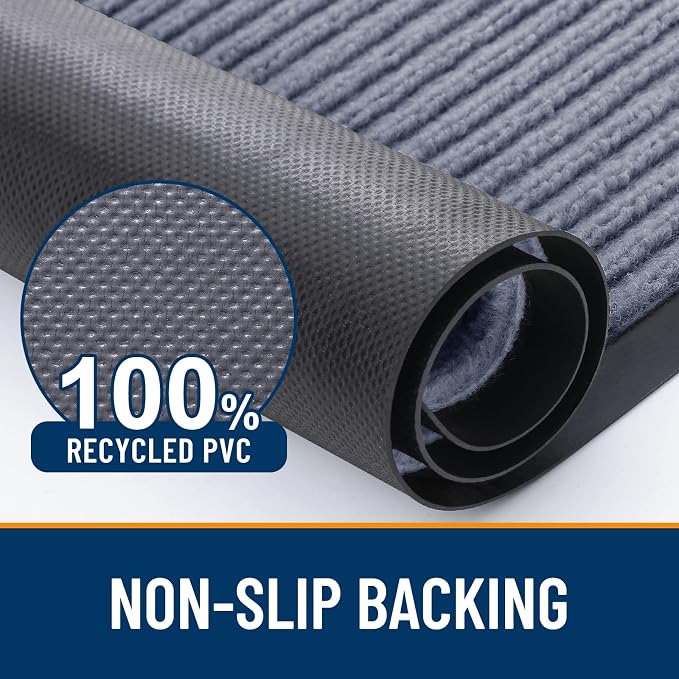 OLANLY Front Door Mat 71x47, Waterproof Heavy-Duty Indoor Outdoor Doormat | Ash - Image 3