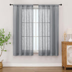 Chyhomenyc Charcoal Grey Semi Sheer Curtains 54 Inch Length by Chyhomenyc