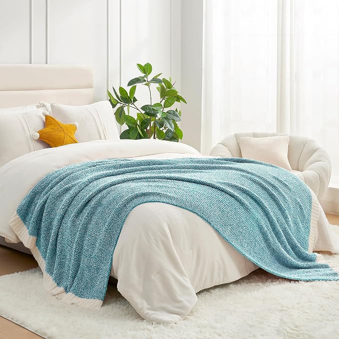 Snuggle Sac Super Soft & Reversible Heather Teal Blue Throw by SnuggleSac