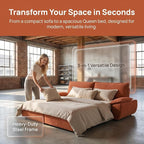 73.2" Sofa Bed Queen, 3-in-1 Pull Out Sofa Bed - Image 7
