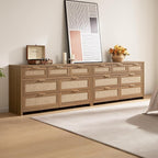 SICOTAS 7 Drawer Dressers for Bedroom Set 2, Long Rattan Dresser, Dresser TV - Image 5