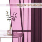 NICETOWN Voile Red Sheer Curtains 84 Inches Long, Grommet Airy & Lightweight - Image 5