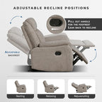 Lexicon Manual Double Reclining Sofa, Polished Microfiber Upholstered 3 Seater - Image 4